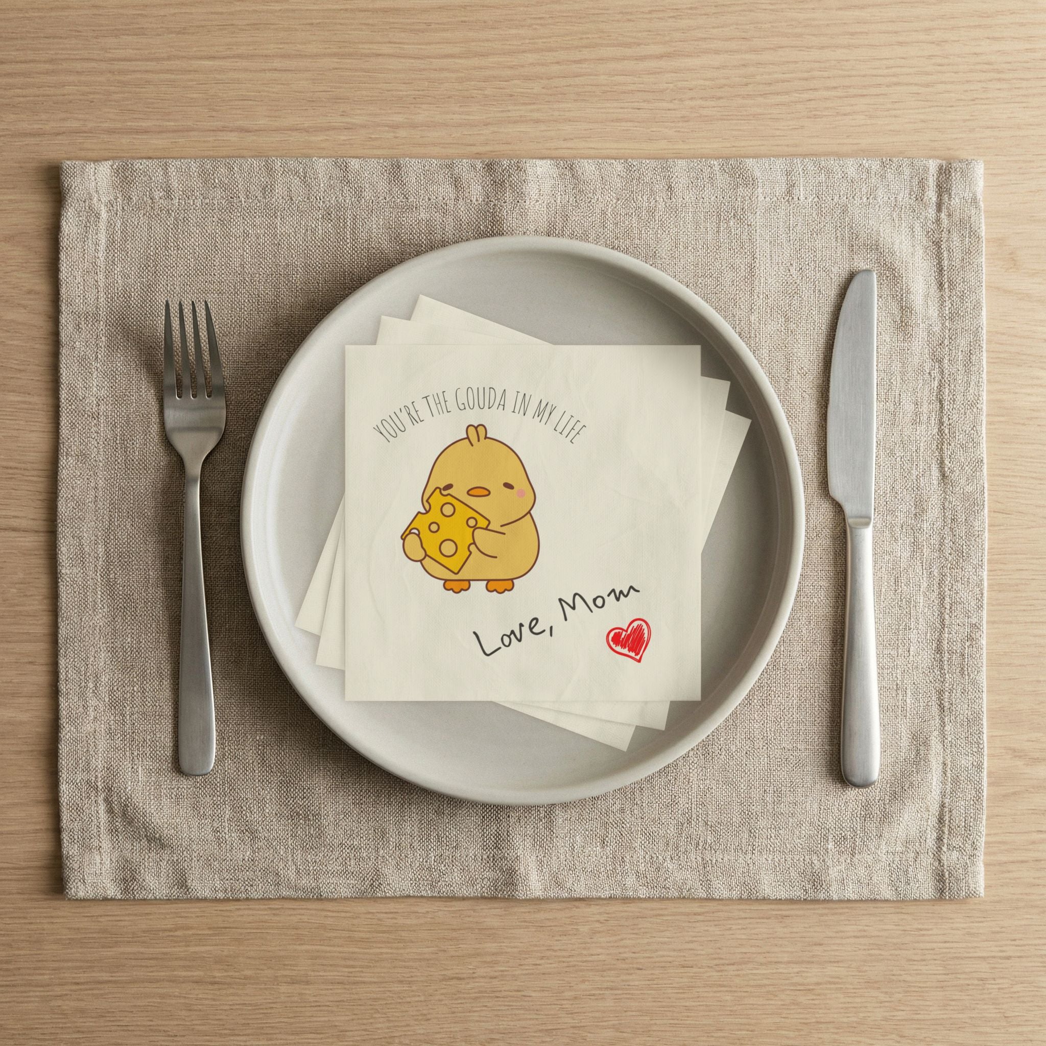 Momkins - Inspiring Lunch Napkin Kids Motivational Quote Napkin | Uncoined Napkins
