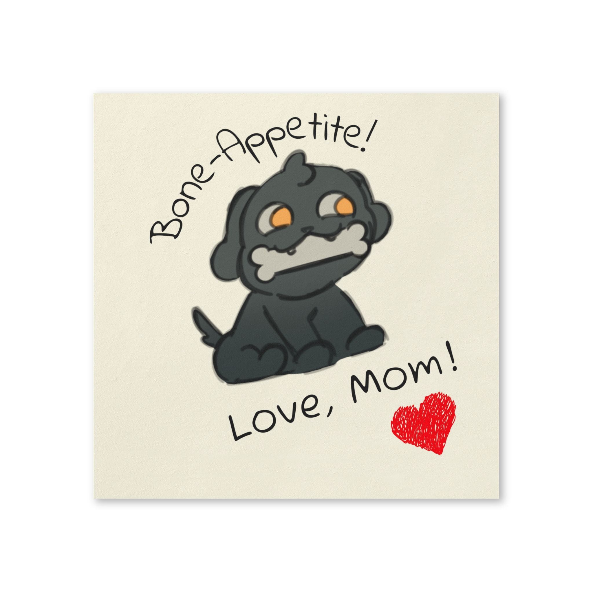 Momkins - Bone-Appetite! Dog Napkins — 'Love, Mom' Cute Puppy Party Napkins