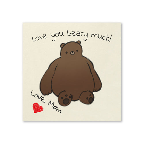 Momkins - Bear Napkins — "Love You Beary Much!" Personalized kids lunch Napkins