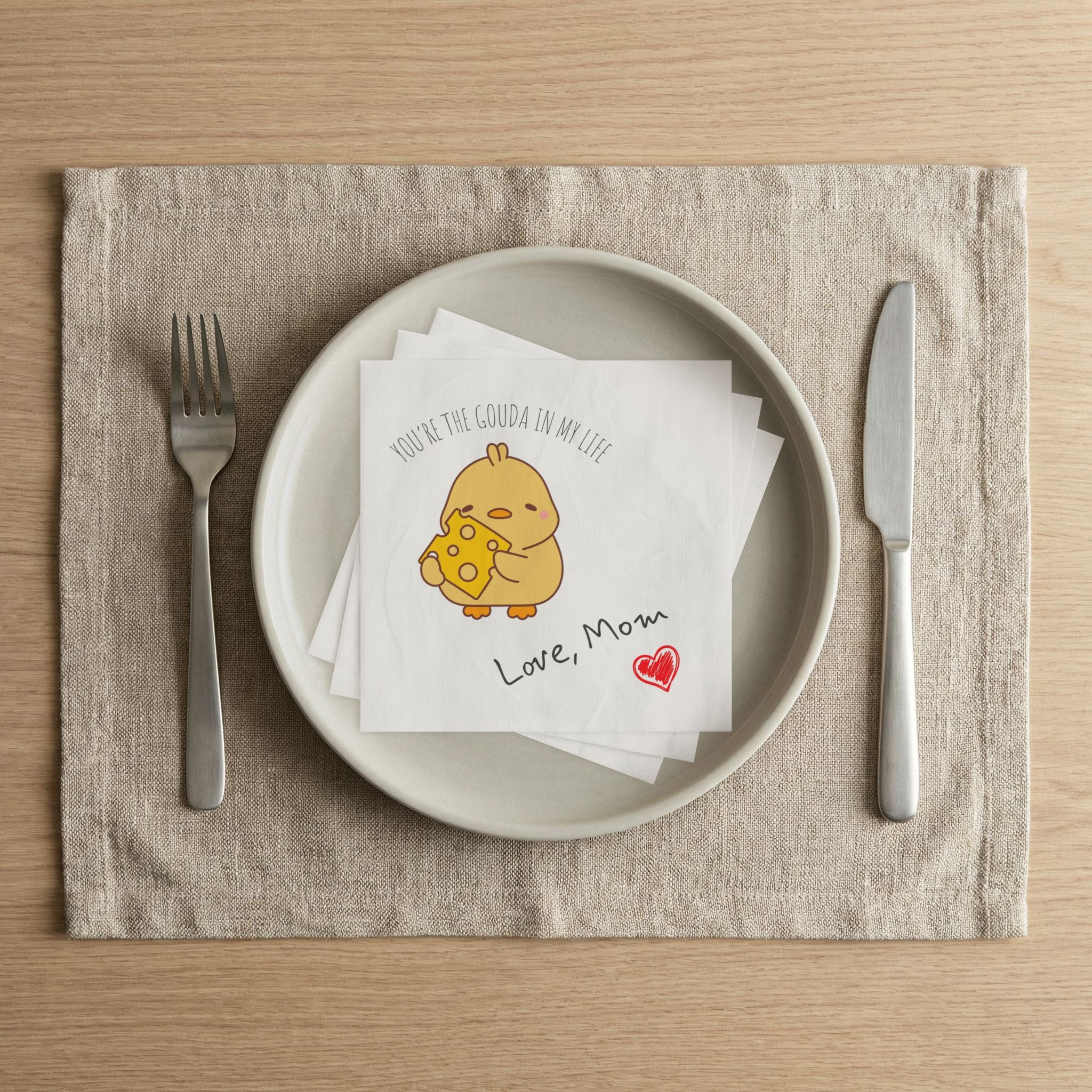 Momkins - Inspiring Lunch Napkin Kids Motivational Quote Napkin | Uncoined Napkins