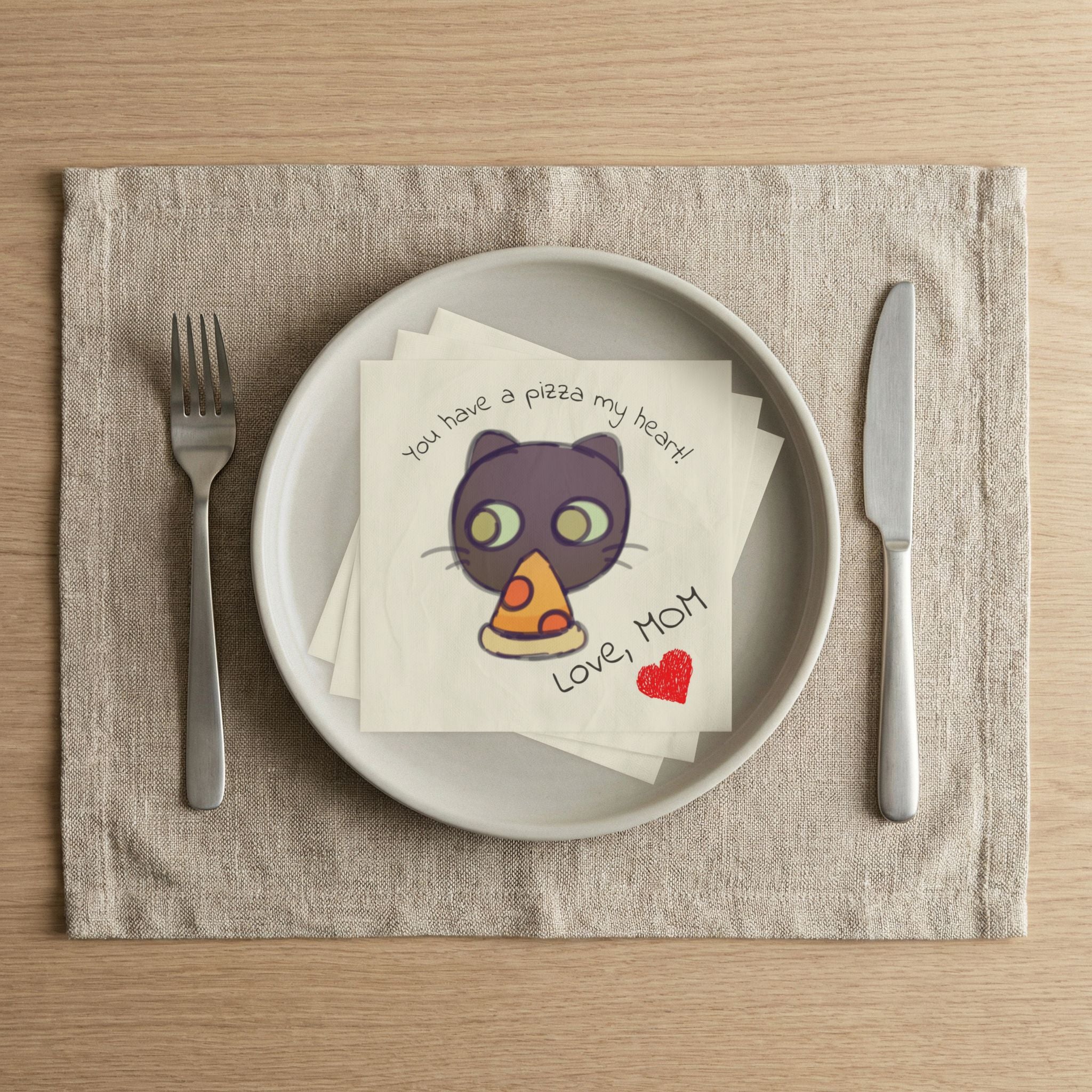 Momkins - Inspirational Kids Lunch Napkin, Motivational School Snack Napkin