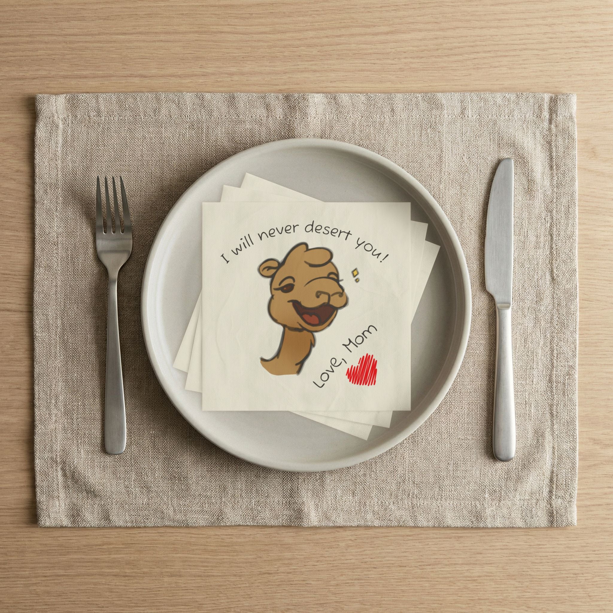 Momkins - "I Will Never Desert You!" Funny Mother's Day Paper Napkins
