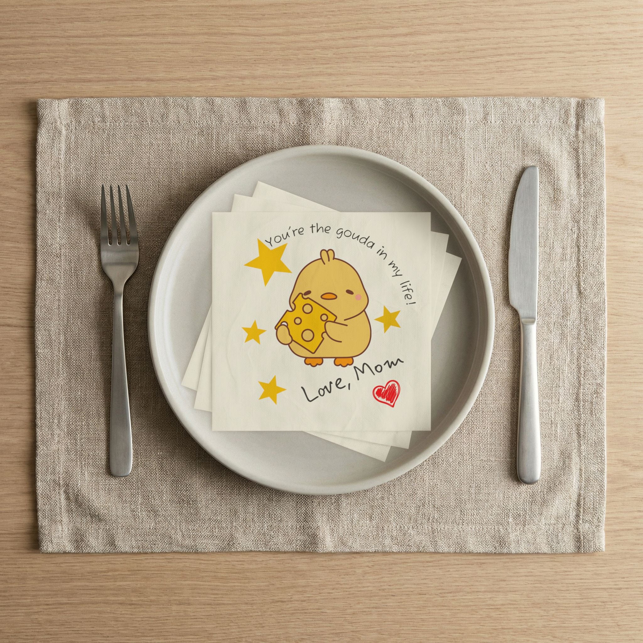 Momkins - Inspiring Lunch Napkin Kids Motivational Quote Napkin | Uncoined Napkins
