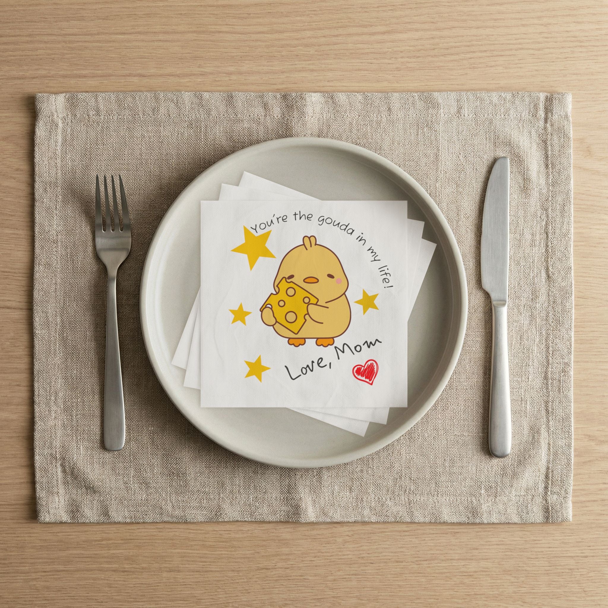 Momkins - Inspiring Lunch Napkin Kids Motivational Quote Napkin | Uncoined Napkins