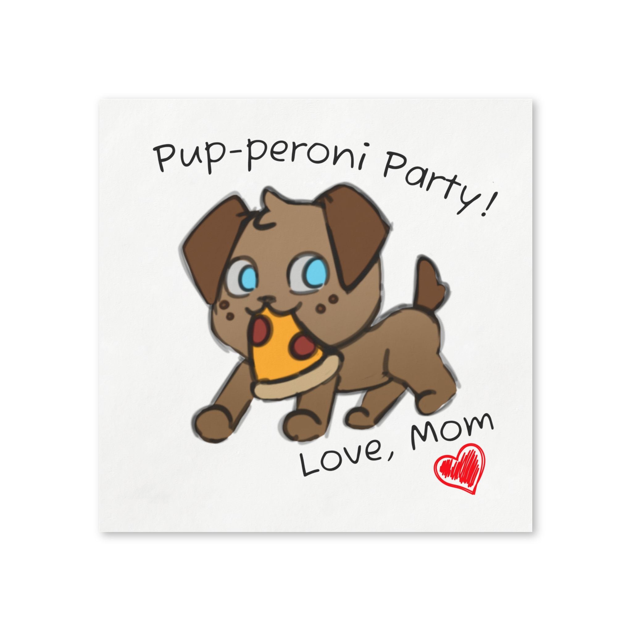 Momkins — 'Pup-eroni Party! Love, Mom' Cute Puppy  Napkins for kids