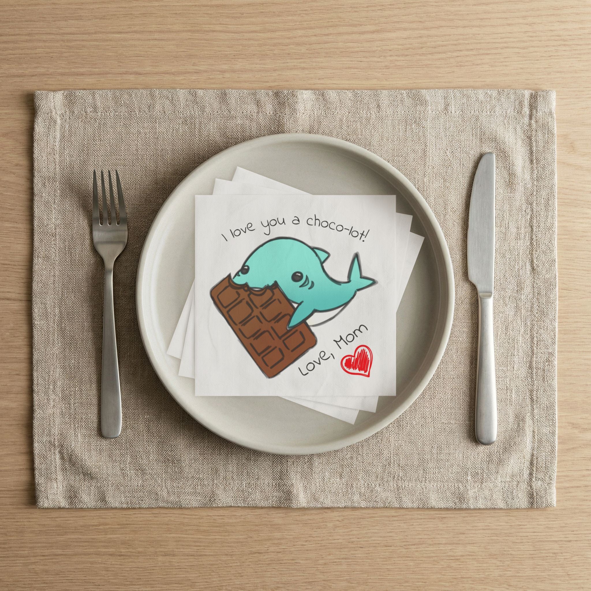 Momkins -Inspirational Kid Lunch Napkin | Motivational Fun School Snack Time