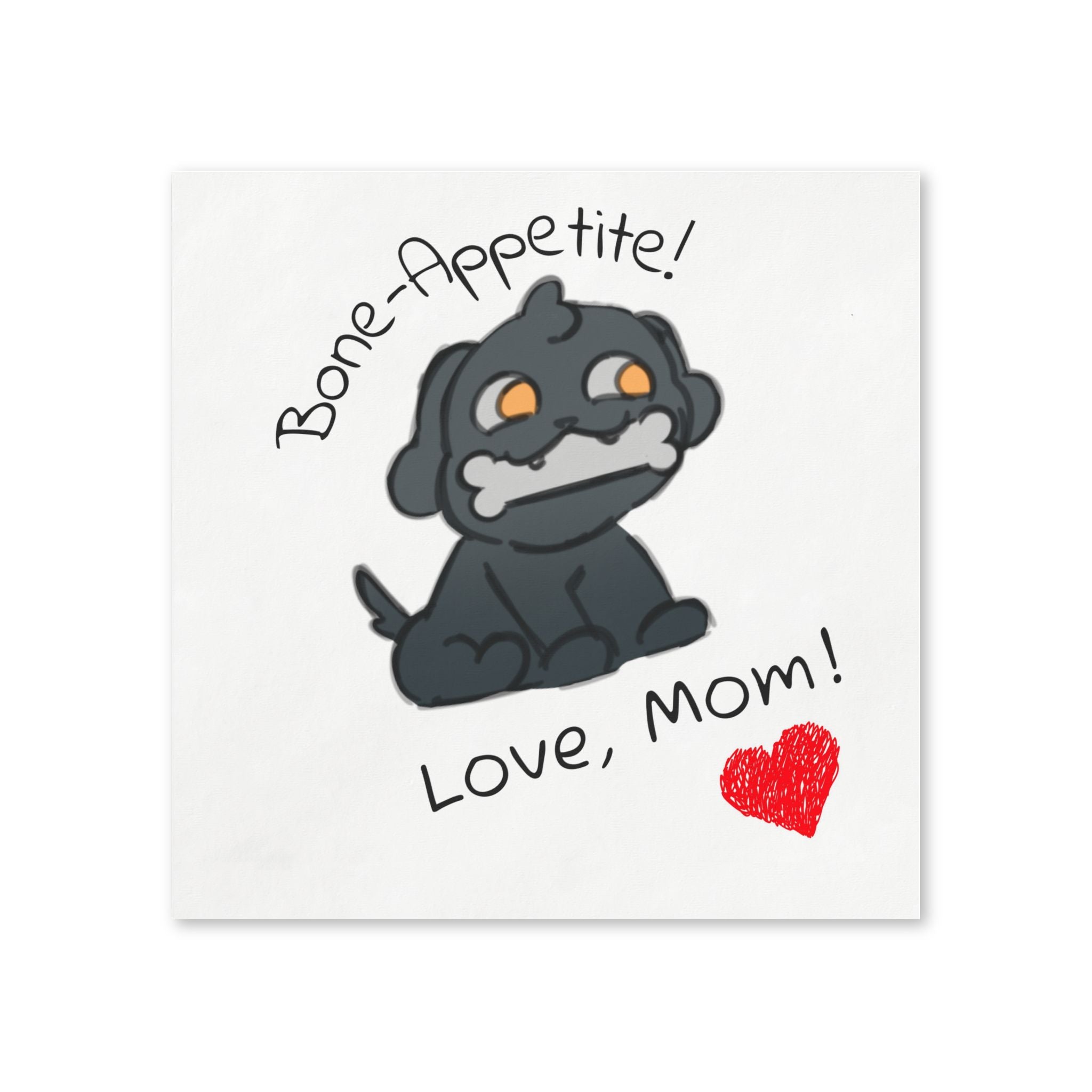 Momkins - Bone-Appetite! Dog Napkins — 'Love, Mom' Cute Puppy Party Napkins