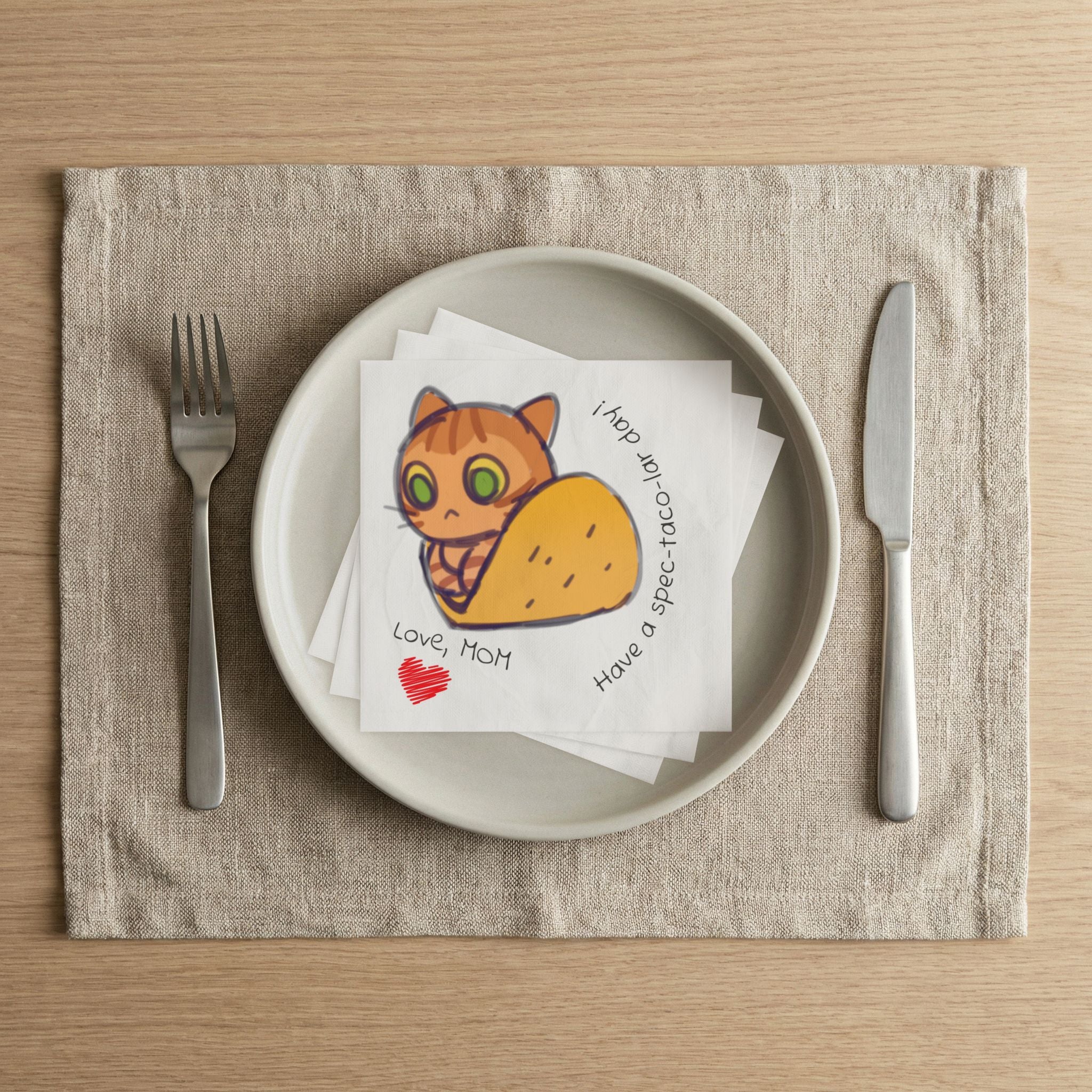 Momkins - Inspirational Kids Lunch Napkins Napkin | Motivational Positive Message for School