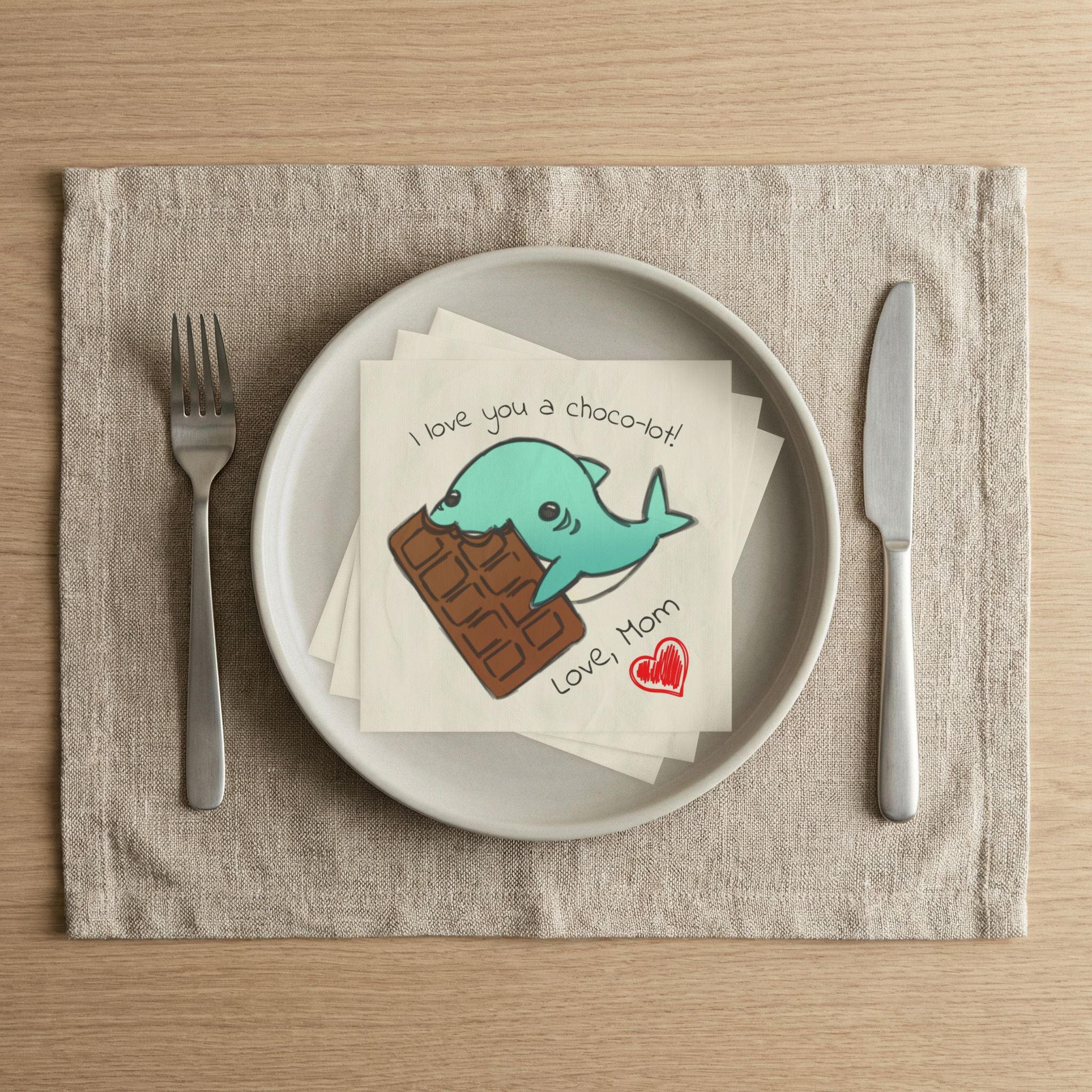 Momkins -Inspirational Kid Lunch Napkin | Motivational Fun School Snack Time