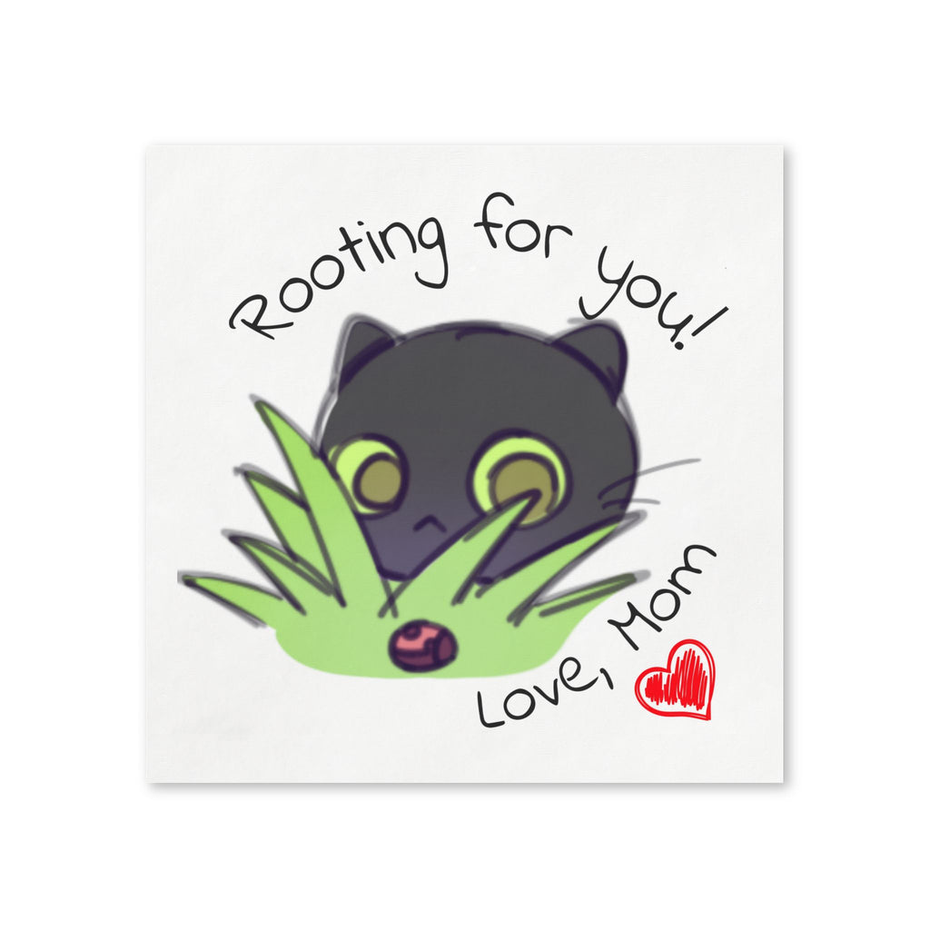 Momkins — "Rooting for You! Love, Mom" Cute Black Cat Encouragement Napkins